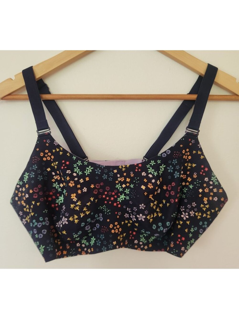 Knix Women's Sz. 5 Blue Floral Adjustable T-Shirt Bra